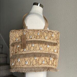 Salt + Umber Isla Jute Seashell Tote